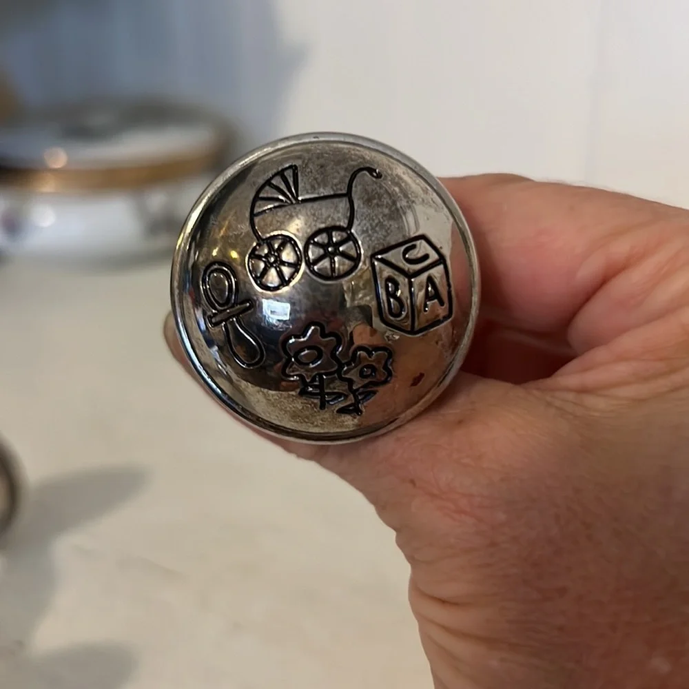 2 Vintage Silver & Silver plated baby rattles